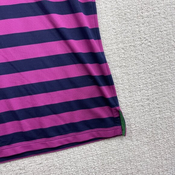 RLX Ralph Lauren Polo Shirt Mens Large Purple / Blue Striped Stretch Preppy Golf - Picture 5 of 16